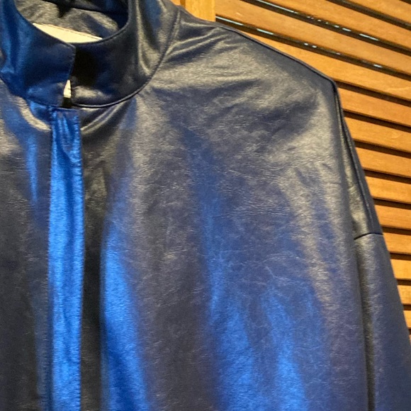 Vintage Pierre Lamonte Navy Blue Shinny Jacket - Picture 4 of 12